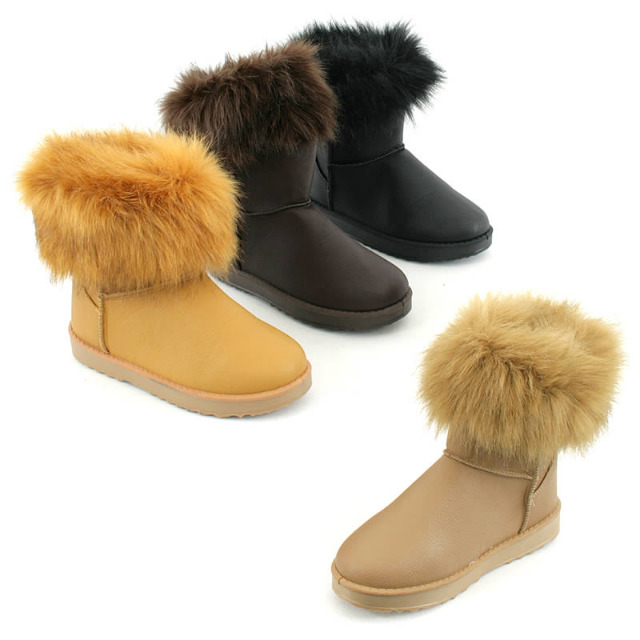 Damen Fell Stiefel Schuhe Herbst Winter Boots auf