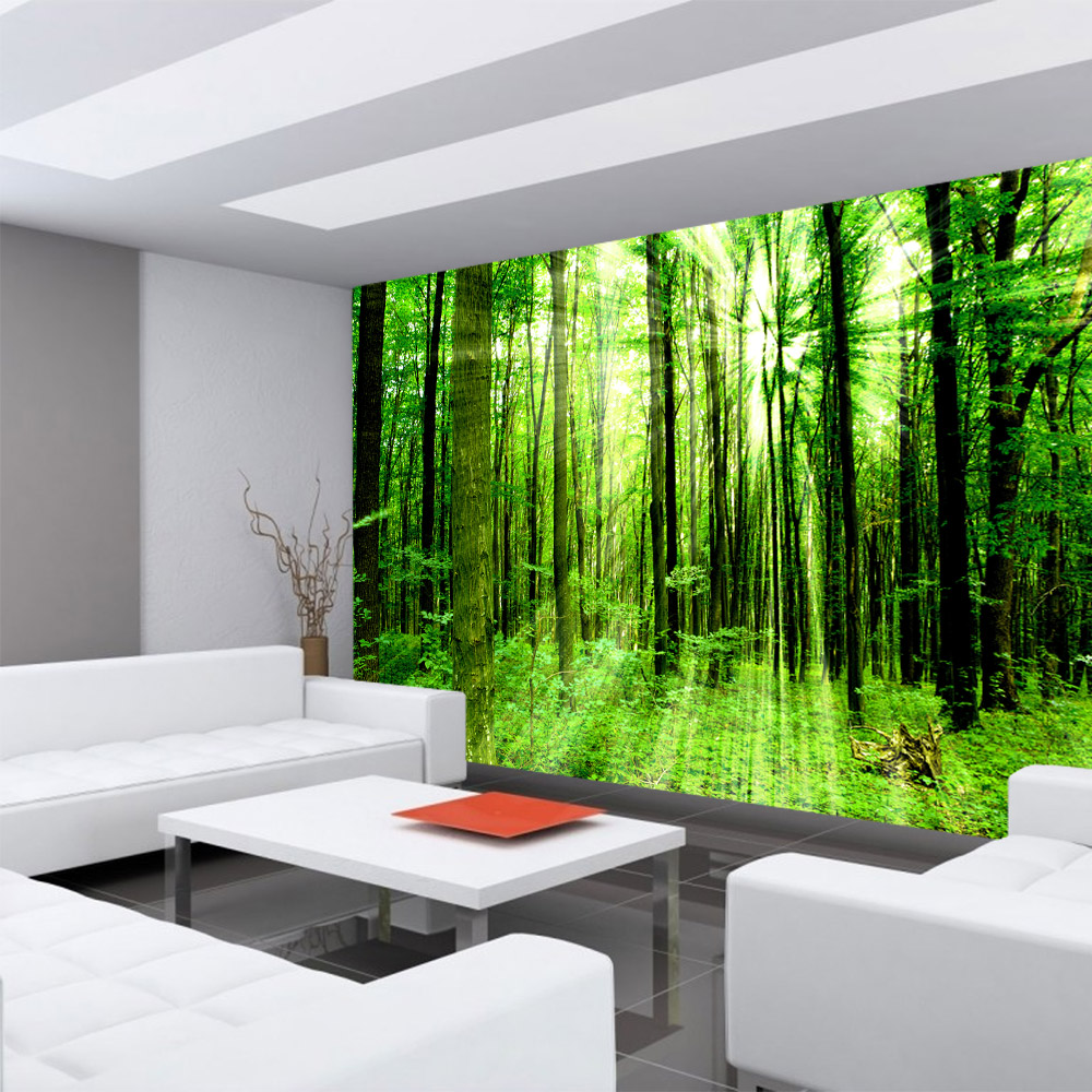 Wandtapete Herbstlicher Wald 200x140cm - Fototapete Mit Waldszene Für Wohnzimmer & Schlafzimmer